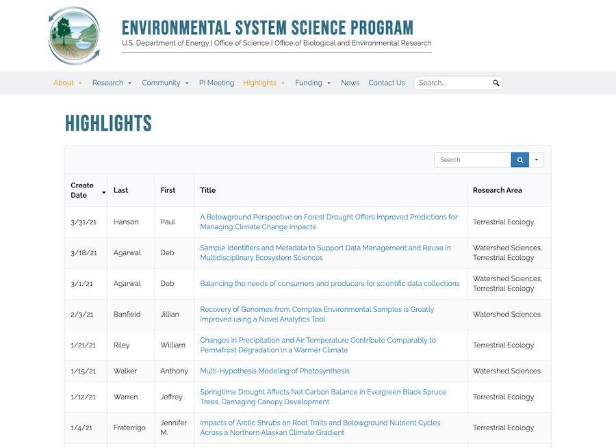 ess highlight table